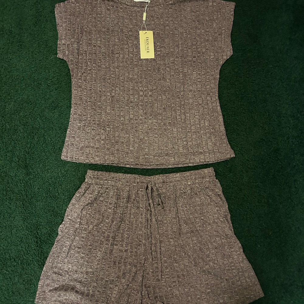 Women's Cozy Loungewear Set in purple.